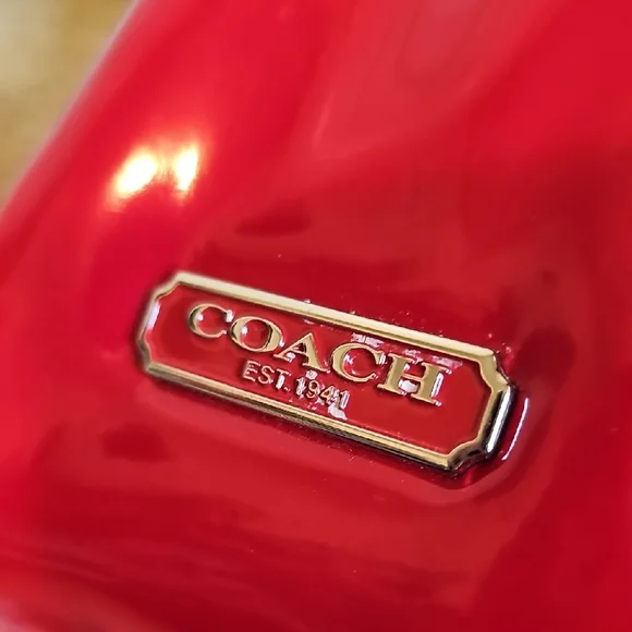 Coach 2011 Red Patent Leather Quilted Satchel - Picture 10 of 13